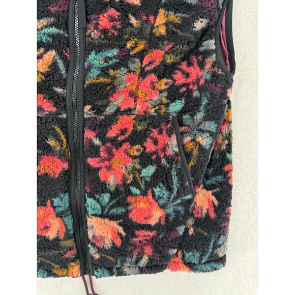 PrAna Womens Polar Escape Fleur Black Fleece Floral Vest Medium - Picture 8 of 10